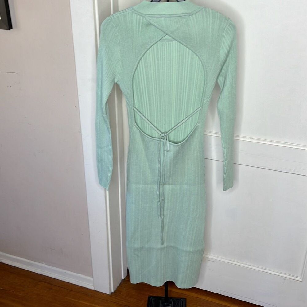 Petal and Pup Women's Milleri Dress Sage Green Ribbed Nwt Size 2 - Picture 4 of 4